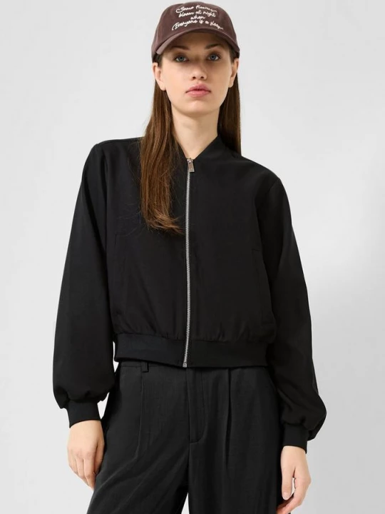 Foto van product Lichtgewicht blousonjack met geribde manchetten QS zwart
