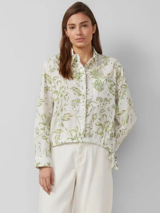 Foto van product Lichtgewicht katoenen voile overhemdblouse met strikdetail s.Oliver