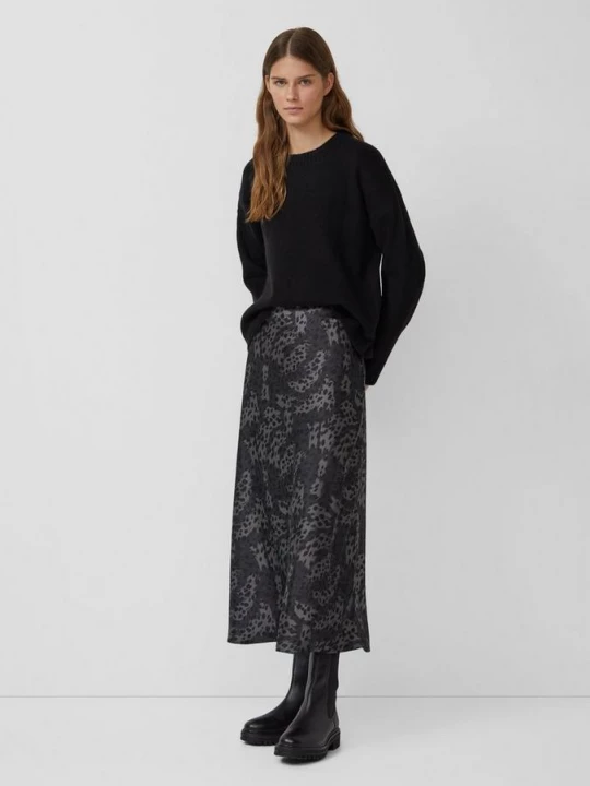 Foto van product Lichtgewicht midirok met elastische tailleband s.Oliver grijs