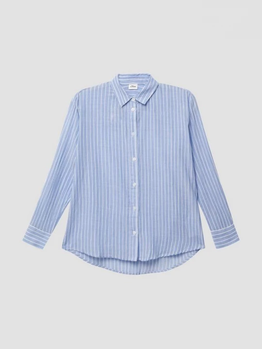Foto van product Lichtgewicht oversized katoenen shirt met strepen s.Oliver blauw