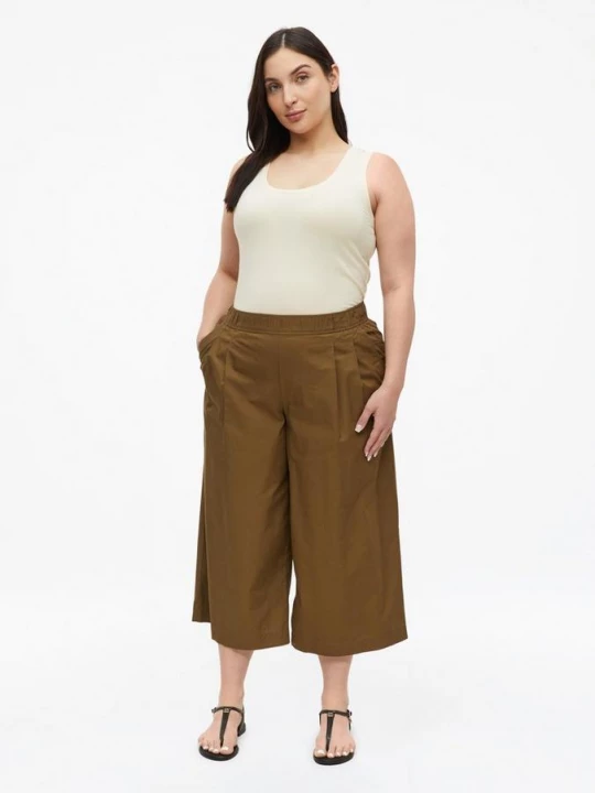 Foto van product Lichtgewicht poplin culottes met plooien s.Oliver bruin