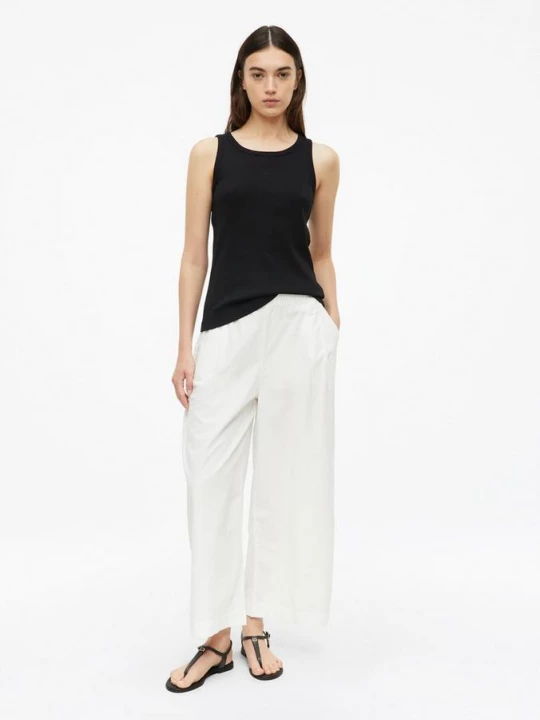 Foto van product Lichtgewicht poplin culottes met plooien s.Oliver wit