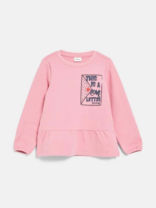 Foto van product Lichtgewicht sweatshirt in A-lijn met glitterprint s.Oliver roze