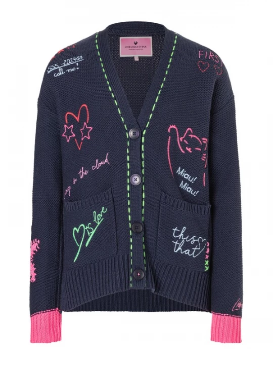 Foto van product LIEBLINGSSTÜCK Gebreid vest 'Aruna' navy / lichtblauw / lichtroze / rood