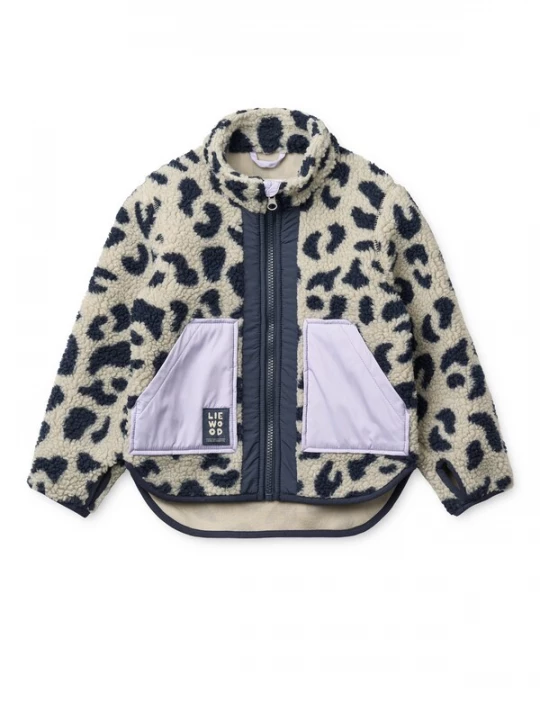 Foto van product Liewood Fleece jas 'Noam Pile' crème / marine / lavendel