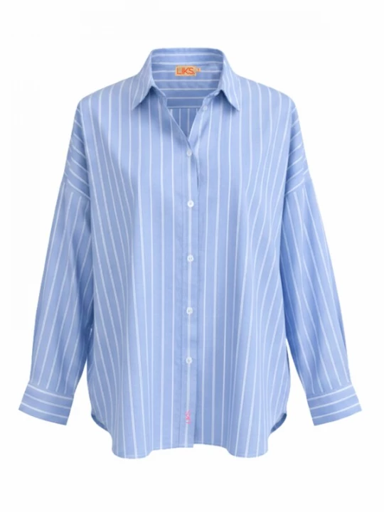 Foto van product LIKS. Munich Blouse 'Damenbluse mit Print COSY aus Baumwolle - GloriaC' royal blue / koningsblauw