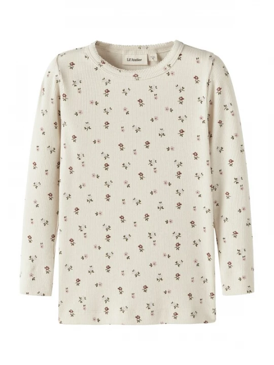 Foto van product Lil'Atelier Shirt 'NMFGago' crème / olijfgroen / rosa / karmijnrood