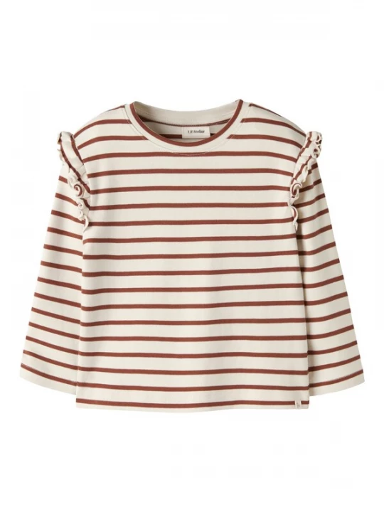 Foto van product Lil'Atelier Shirt 'NMFLIMIA MIA' bruin / offwhite