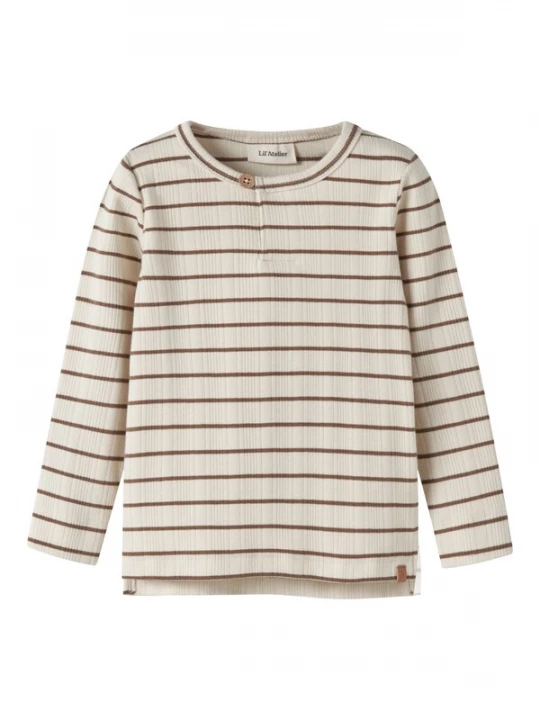 Foto van product Lil'Atelier Shirt 'NMMKABY' bruin / offwhite