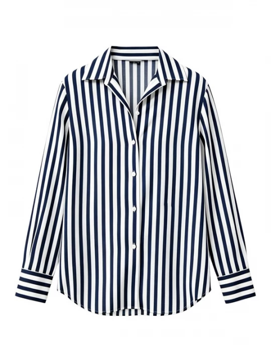 Foto van product Lilysilk Blouse 'Amalfi Streifen Seidenhemd' blauw