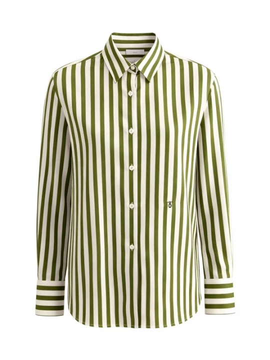Foto van product Lilysilk Blouse 'Amalfi Streifen Seidenhemd' groen