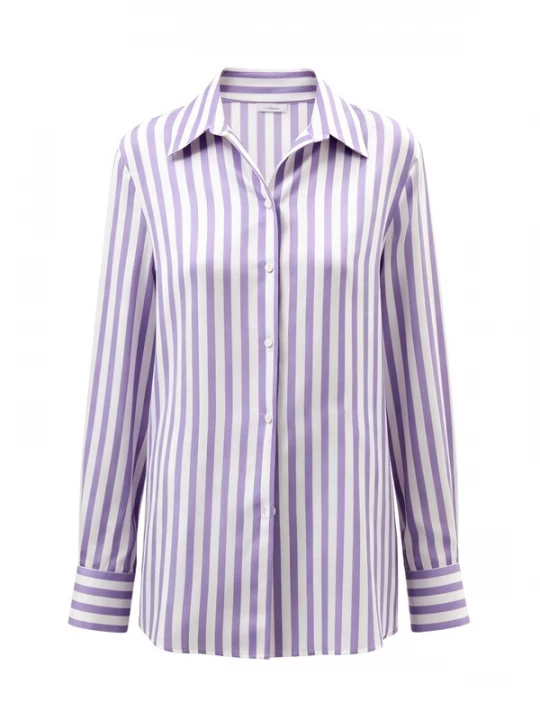 Foto van product Lilysilk Blouse 'Amalfi Streifen Seidenhemd' lila