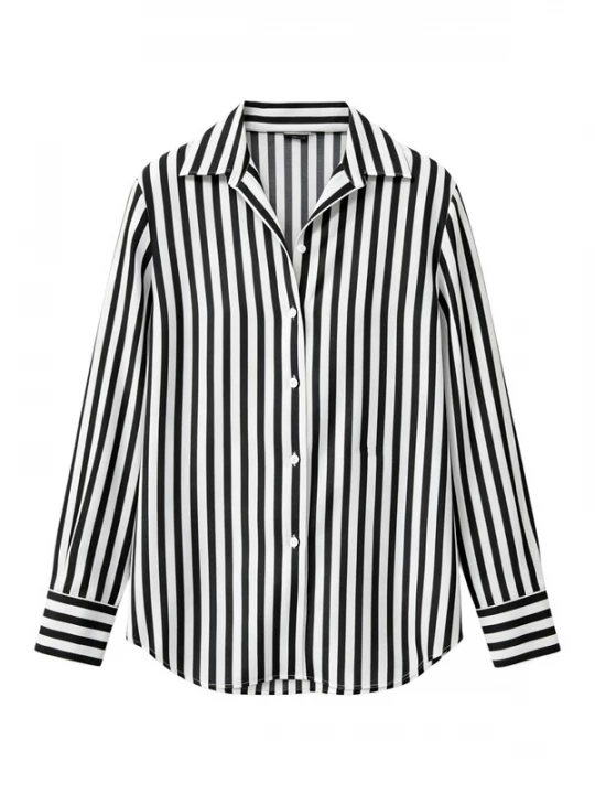 Foto van product Lilysilk Blouse 'Amalfi Streifen Seidenhemd' zwart