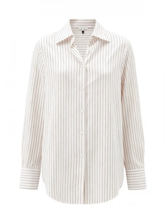 Foto van product Lilysilk Blouse 'Cooles Seide Lotus Hemd mit Nadelstreifen Für Frauen' bruin