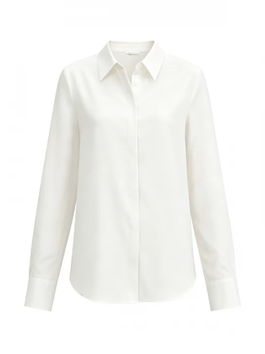 Foto van product Lilysilk Blouse 'Faltenfreies Basic Seide Hemd' wit