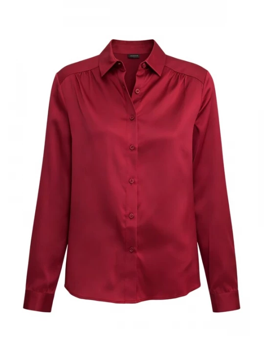 Foto van product Lilysilk Blouse 'Langärmlige Seidenbluse mit Kragen' rood