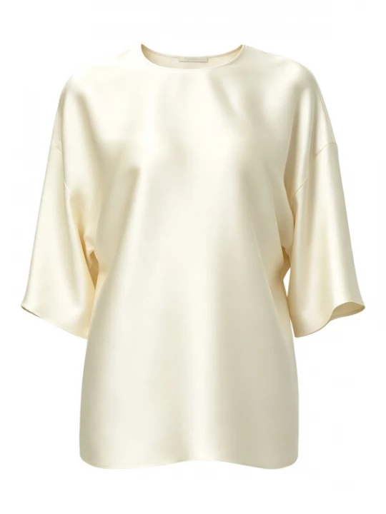 Foto van product Lilysilk Blouse 'LILYSILK Lässige Rundhals Seide Bluse' wit