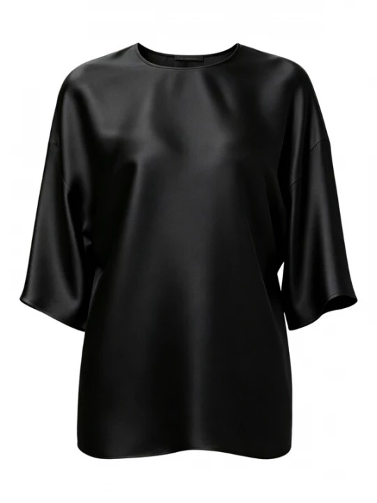 Foto van product Lilysilk Blouse 'LILYSILK Lässige Rundhals Seide Bluse' zwart