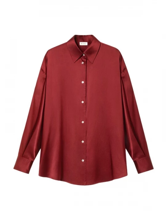 Foto van product Lilysilk Blouse 'Oversize-Seidenbluse in Scharlachrot' rood