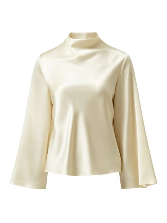 Foto van product Lilysilk Blouse 'Seide Top mit Glockenärmeln' wit