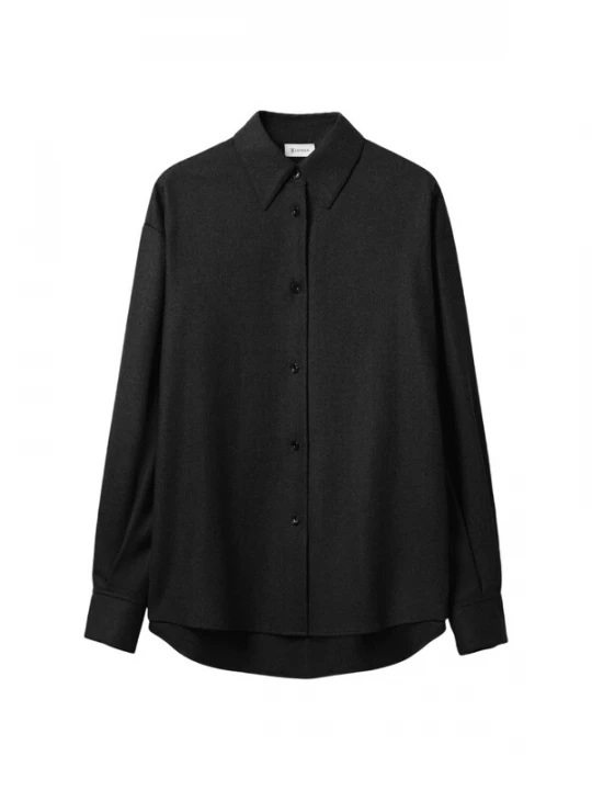 Foto van product Lilysilk Blouse 'Seiden-Wollmischung Oversize warmes Hemd' zwart
