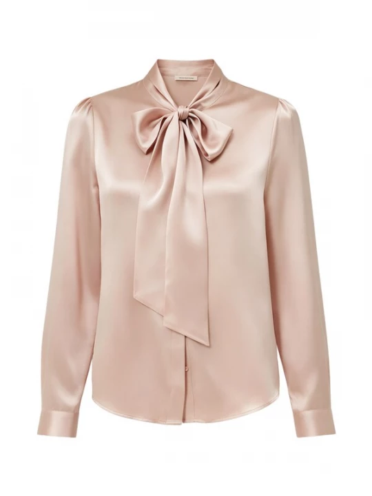 Foto van product Lilysilk Blouse 'Seidenbluse mit Schleife' pink