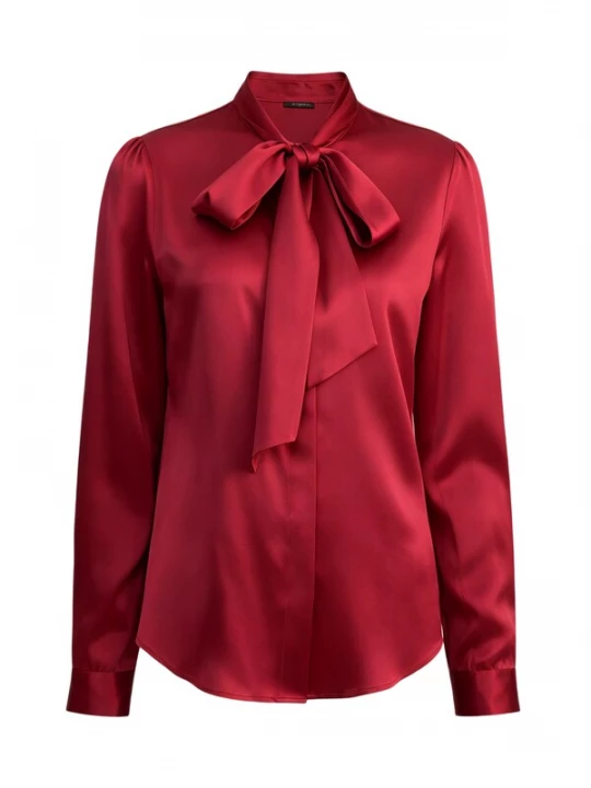 Foto van product Lilysilk Blouse 'Seidenbluse mit Schleife' rood