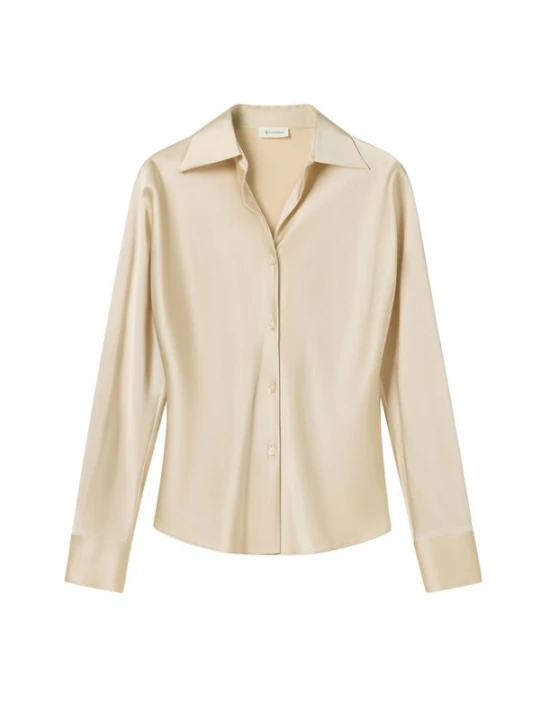 Foto van product Lilysilk Blouse 'Seidenhemd im Schrägschnitt' geel