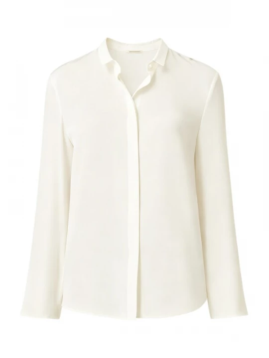 Foto van product Lilysilk Blouse 'Seidenhemd mit klassischem Kragen' wit