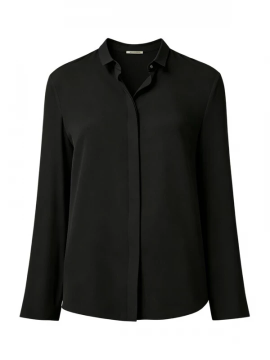 Foto van product Lilysilk Blouse 'Seidenhemd mit klassischem Kragen' zwart