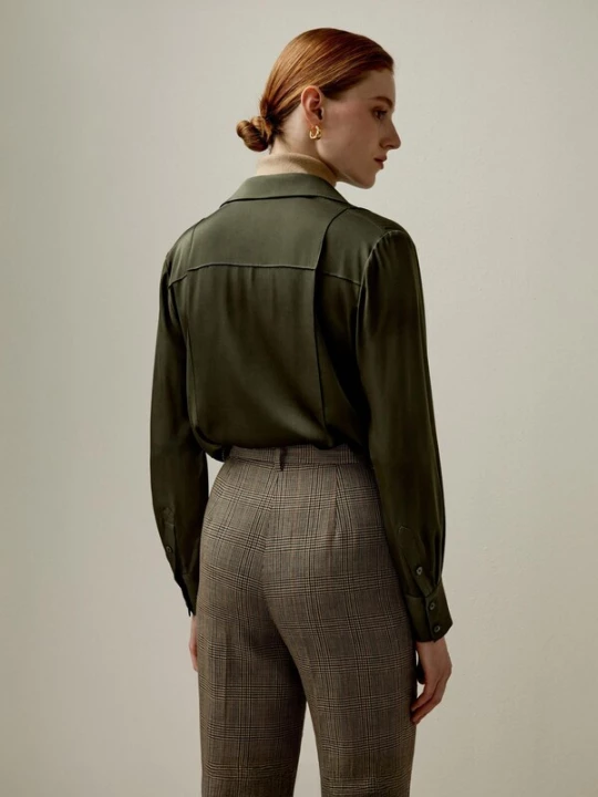 Foto van product Lilysilk Blouse 'Sprezzatura Seide Hemd' groen