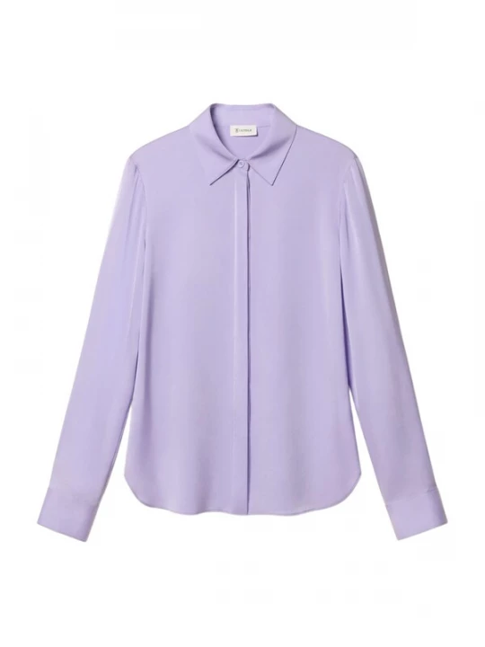 Foto van product Lilysilk Blouse 'Stretch Double Georgette Seidehemd' lila
