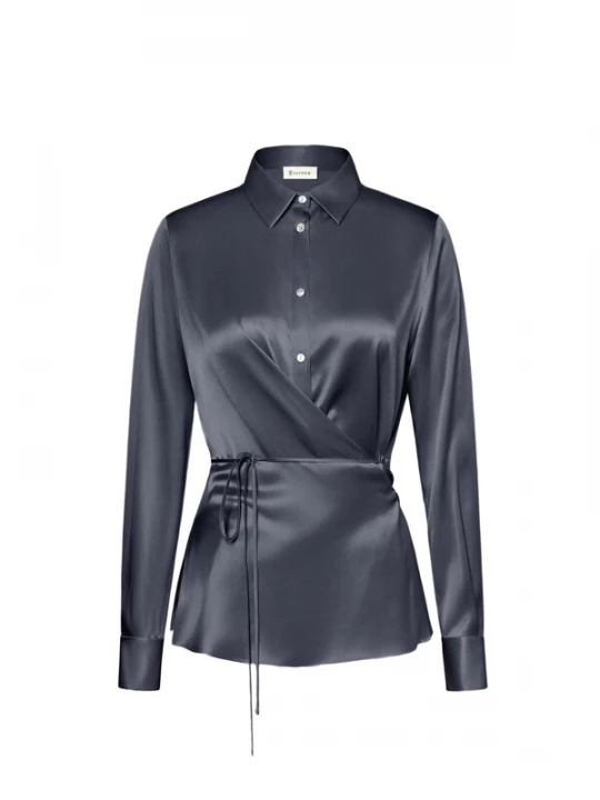 Foto van product Lilysilk Blouse 'Vielseitiges Hemd aus Seiden-Charmeuse' blauw