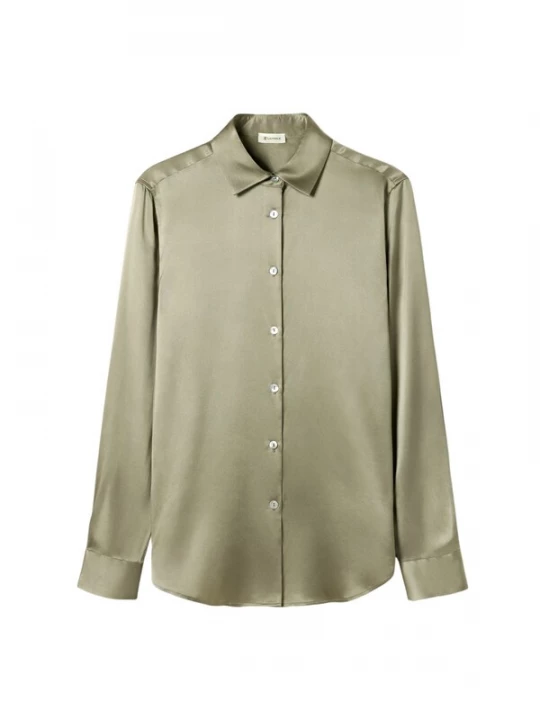 Foto van product Lilysilk Blouse 'Zeitloses Seidencharmeuse-Hemd' grijs