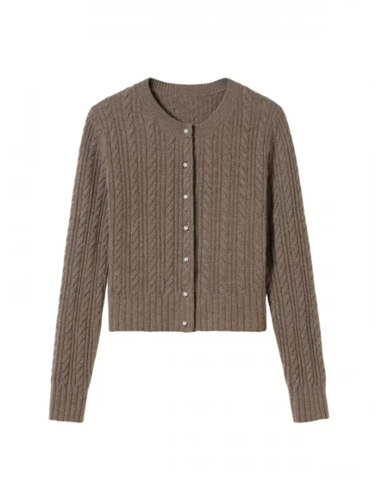 Foto van product Lilysilk Gebreid vest 'X LYDIA MILLEN' bruin