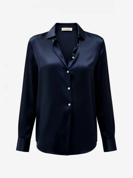 Foto van product Lilysilk Shirt 'LILYSILK Elegante Knopf Seidenhemd' blauw