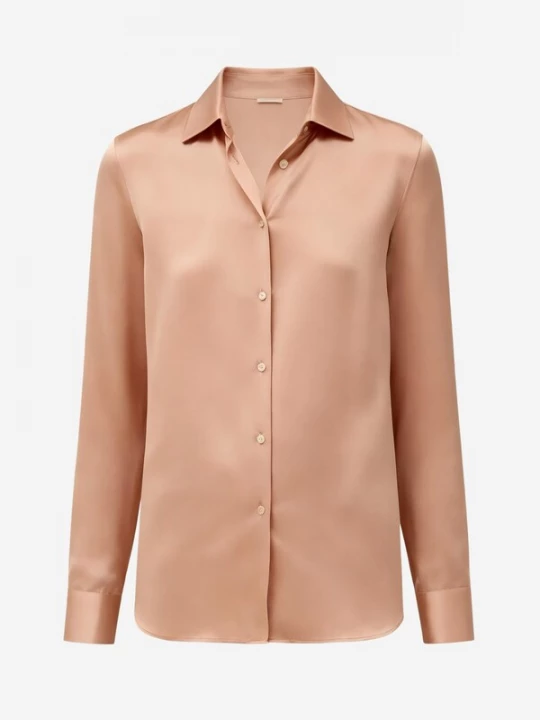 Foto van product Lilysilk Shirt 'Minimalistische Seidenbluse mit Muschelknöpfen' pink