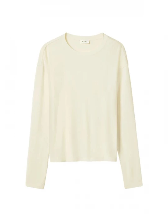 Foto van product Lilysilk Shirt 'Seide Breeze Jersey Entspanntes Lounge Top' wit