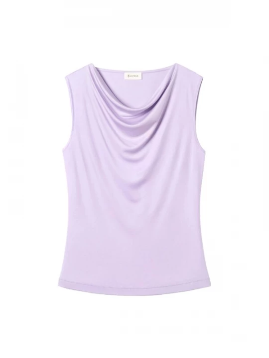 Foto van product Lilysilk Top 'Seidenjersey Ärmelloses Top mit Wasserfallausschnitt' lila