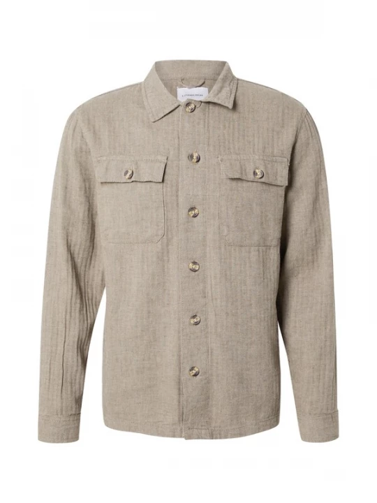 Foto van product Lindbergh Overhemd beige / donkergroen