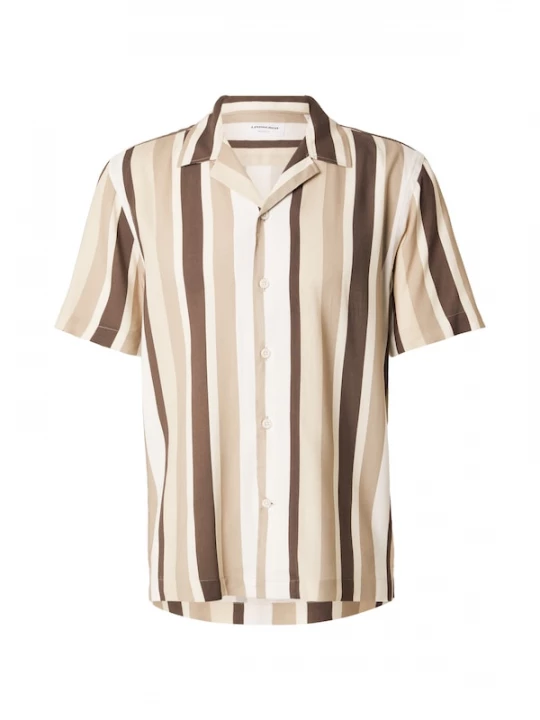 Foto van product Lindbergh Overhemd bruin / taupe / stone grey / wit