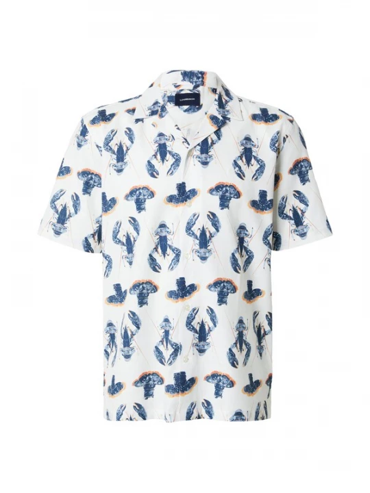 Foto van product Lindbergh Overhemd duifblauw / hemelsblauw / oranje / wit
