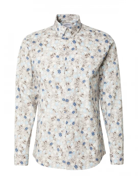 Foto van product Lindbergh Overhemd enziaan / bruin / taupe / wit