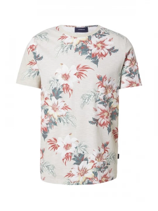 Foto van product Lindbergh Shirt beige / petrol / rood / wit