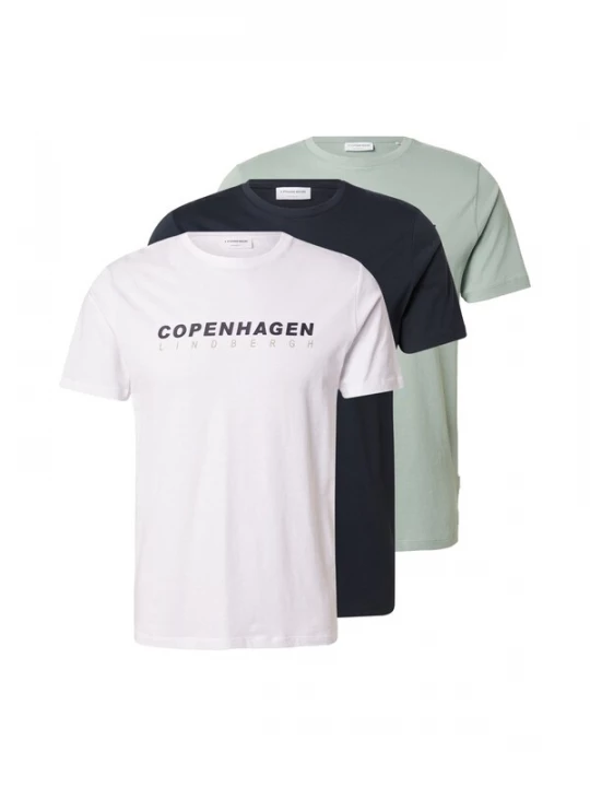 Foto van product Lindbergh Shirt donkerblauw / pastelgroen / wit