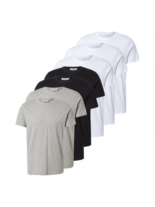 Foto van product Lindbergh Shirt grijs gemêleerd / zwart / wit