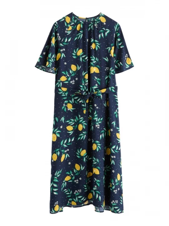 Foto van product Lindex Jurk navy / geel / riet / wit