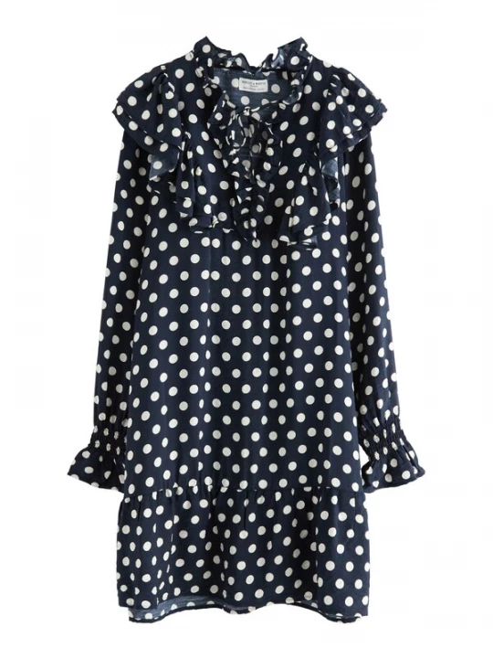 Foto van product Lindex Jurk 'Winny' navy / wit