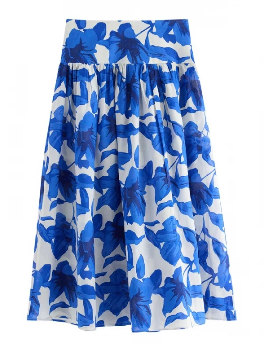 Foto van product Lindex Rok 'Balie' blauw / navy / wit