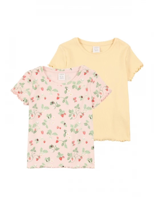 Foto van product Lindex Shirt pasteelgeel / groen / rosa / rood